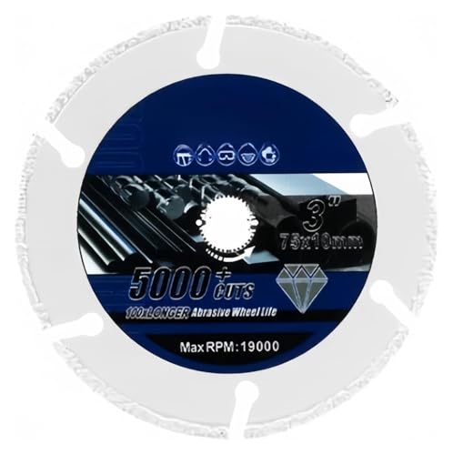 ainih 3"/Dia75mm Diamond Saw Blade Tile Steel Concrete Cutter Mini Grinder Bore10mm Granite Marble polyvinyl chlorideSteel Cutting Disc von ainih