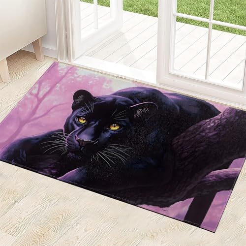 ainori Black Panther Fußmatte für den Innenbereich, 74,9 x 43,2 cm, rutschfeste Unterseite, geheimnisvoller violetter Wald-Hintergrund, Bodenmatten, Vlies-Eingangsteppich, Willkommens-Teppich ainori Black Panther Fußmatte für den Innenbereich, 74,9 x 43,2 cm, rutschfeste Unterseite, geheimnisvoller violetter Wald-Hintergrund, Bodenmatten, Vlies-Eingangsteppich, Willkommens-Teppich von ainori