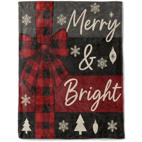 ainori Dekorative Weihnachtsdecke, Büffelkariert, Schleife, Baum, Schneeflocken-Druck, Überwurf, Dekoration, weiches Flanell, Winterdecken für Couch, Bett, Sofa, Urlaub, Heimdekoration ainori Dekorative Weihnachtsdecke, Büffelkariert, Schleife, Baum, Schneeflocken-Druck, Überwurf, Dekoration, weiches Flanell, Winterdecken für Couch, Bett, Sofa, Urlaub, Heimdekoration von ainori