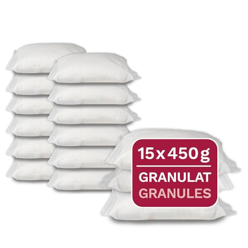 15 x 450 g Universal Luftentfeuchter Nachfüllpack, Entfeuchter Granulat in Vliesbeuteln, geeignet für gängige Raumentfeuchter Weiß von airself
