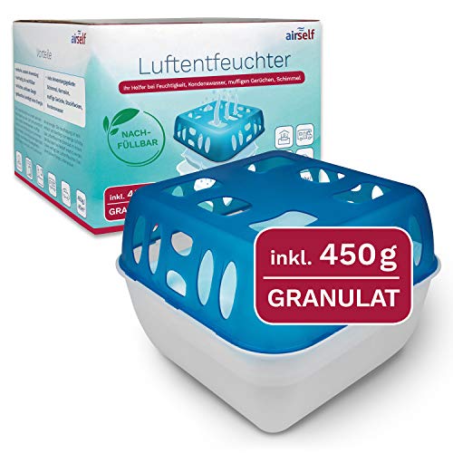 airself Luftentfeuchter Granulat Box + 450 g Nachfüllpack | Raumentfeuchter ohne Strom von airself