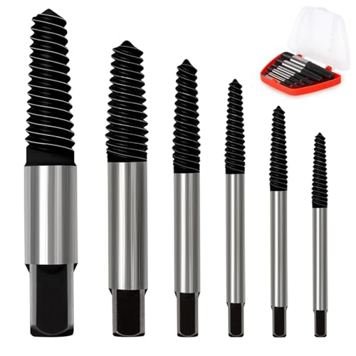 Aiyraa 6 Stück Schraubenausdreher Set Linksausdreher, Broken Bolt Extractor Set, Entfernen Verrosteter & Abgebrochener Schrauben, Robust & Praktisch Für Reparaturen M3-M25 von aiyraa