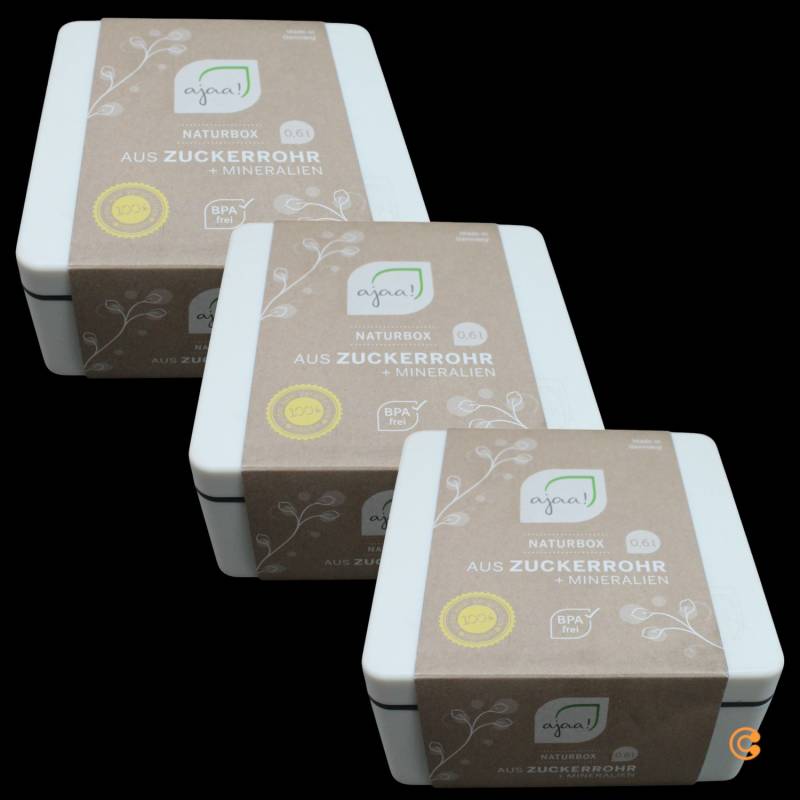 ajaa! Naturbox Essensbox Nahrungsbox Brotdose Aufbewahrungsbox 3 STÜCK von ajaa!