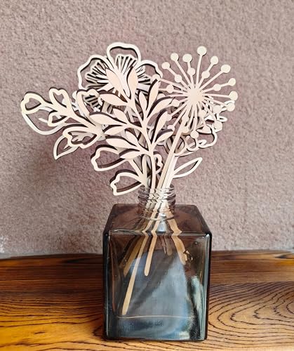 Holzblumenstrauß von ajdvart: 8 lasergeschnittene Holzblumen, 6,4 bis 6,7 Zoll groß, für Gedenkstätten, Heimdekoration, Muttergeburtstagsgeschenk, Oma Geschenk, Kinderzimmer und Mädchenzimmer Holzblumenstrauß von ajdvart: 8 lasergeschnittene Holzblumen, 6,4 bis 6,7 Zoll groß, für Gedenkstätten, Heimdekoration, Muttergeburtstagsgeschenk, Oma Geschenk, Kinderzimmer und Mädchenzimmer von ajdvart