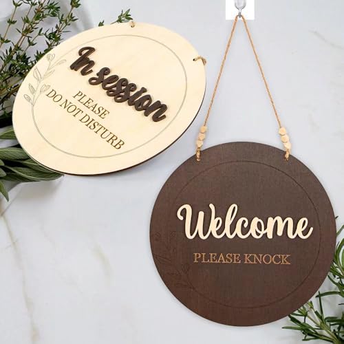 ajdvart Türschild "Therapeut", "In Session" - Bitte nicht stören - 3D doppelseitiges Schild, 15,2 cm, Holz ajdvart Türschild "Therapeut", "In Session" - Bitte nicht stören - 3D doppelseitiges Schild, 15,2 cm, Holz von ajdvart