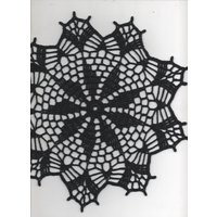 Deckchen - Rundes-Schwarzes Oder Rotes Häkeldeckchen Aus Baumwolle-Handgehäkelt-Handgemacht-Handarbeit Deckchen - Rundes-Schwarzes Oder Rotes Häkeldeckchen Aus Baumwolle-Handgehäkelt-Handgemacht-Handarbeit von akkisflinkemasche