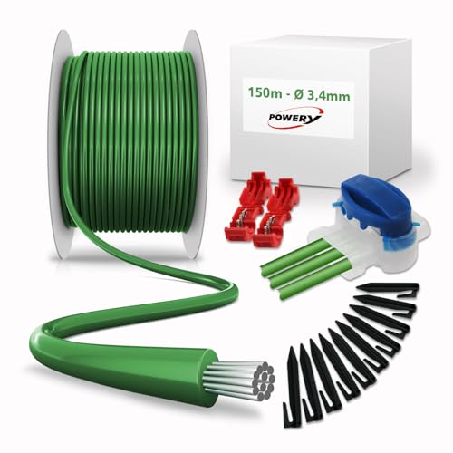 Reparatur-Set für Mähroboter: 150m Begrenzungskabel 3,4mm, 300 Haken, 10 Verbinder, 4 Klemmen Reparatur-Set für Mähroboter: 150m Begrenzungskabel 3,4mm, 300 Haken, 10 Verbinder, 4 Klemmen von akku-net