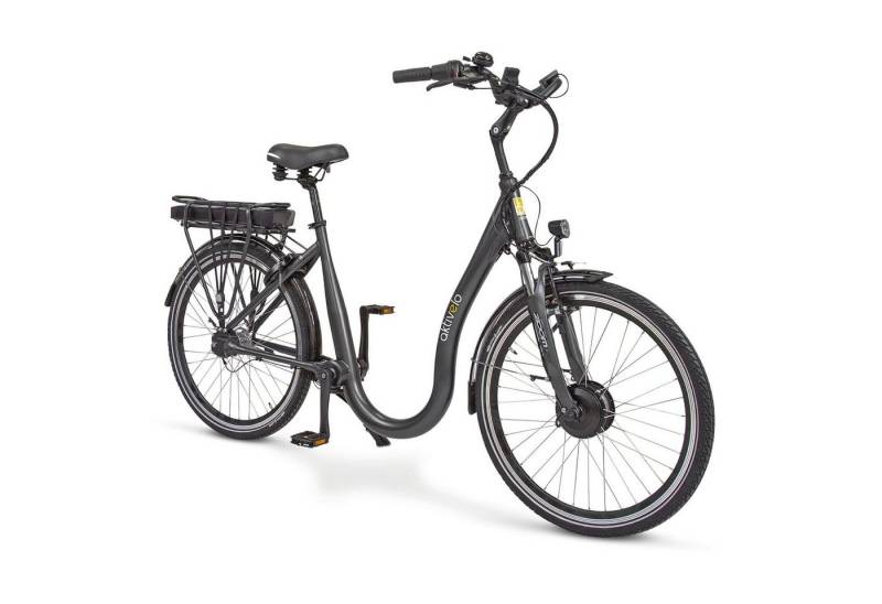 aktivelo E-Bike Tiefeinsteiger Tiefeinsteiger Damen Herren elektro Fahrrad 26 Zoll, 7 Gang, Nabenschaltung, Vorderrad-Nabenmotor, 522 Wh, Elektrofahrrad inkl. 14,5 Ah Akku von aktivelo