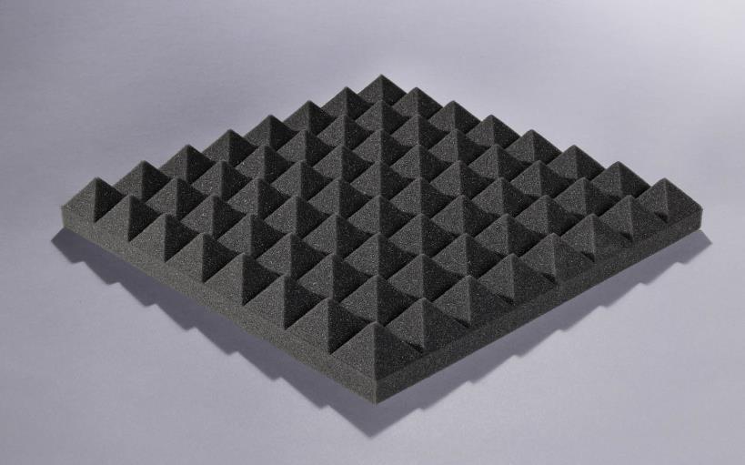 Akupur Schaumstoffpyramidenplatte anthrazit 40 x 40 cm, 50 mm hoch von akupur