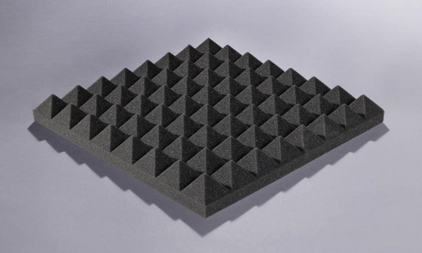 Akupur Schaumstoffpyramidenplatte anthrazit 40 x 40 cm, 70 mm hoch von akupur