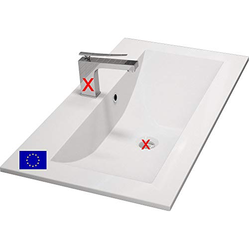Einbauwaschbecken 80cm Einbau-Waschtisch 80x45x15cmzum Einbau in eine Platte, hochwertiges Mineralguss, Qualität Made IN EU von MYLAVABO