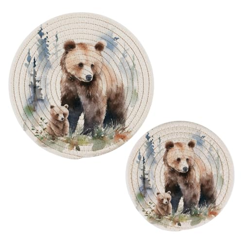 ALAZA Bear Untersetzer für heiße Gerichte, 2 Stück, Hot Pad für Küche, Untersetzer für heiße Töpfe und Pfannen, große Untersetzer, Baumwollmatte, Koch-Topflappen-Set ALAZA Bear Untersetzer für heiße Gerichte, 2 Stück, Hot Pad für Küche, Untersetzer für heiße Töpfe und Pfannen, große Untersetzer, Baumwollmatte, Koch-Topflappen-Set von alaza
