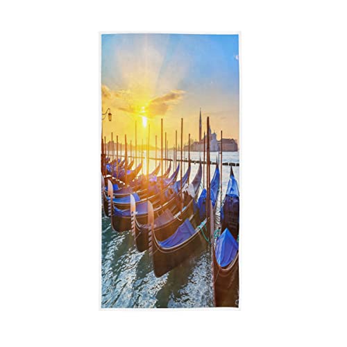 ALAZA Sunrise Venedig Italy Ocean Handtücher Baumwolle Gesicht Handtuch Bad Badezimmer Dekor 76,2 x 38,1 cm von alaza