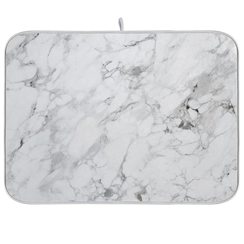 Abtropfmatte für Küchentheke, große Mikrofaser-Abtropfmatte, 45 x 60 cm, Marmor-Weiß, Abtropfgestell, saugfähig, Kaffeemaschinen-Schutzmatte Abtropfmatte für Küchentheke, große Mikrofaser-Abtropfmatte, 45 x 60 cm, Marmor-Weiß, Abtropfgestell, saugfähig, Kaffeemaschinen-Schutzmatte von alaza