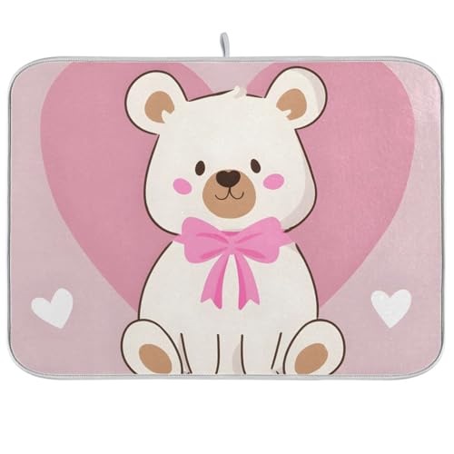 Abtropfmatte für Küchentheke, große Mikrofaser-Abtropfmatte, 60 x 45 cm, Bärenherz, Abtropfgestell, saugfähig, Kaffeemaschinen-Schutzmatte Abtropfmatte für Küchentheke, große Mikrofaser-Abtropfmatte, 60 x 45 cm, Bärenherz, Abtropfgestell, saugfähig, Kaffeemaschinen-Schutzmatte von alaza