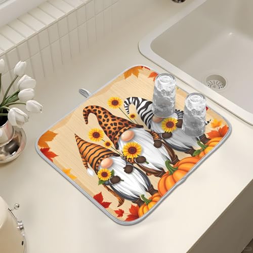 Abtropfmatten für Küchentheke, große Mikrofaser-Abtropfmatte, Zwerg, Kürbis, 40 x 45 cm, saugfähige Kaffeemaschinen-Schutzmatte Abtropfmatten für Küchentheke, große Mikrofaser-Abtropfmatte, Zwerg, Kürbis, 40 x 45 cm, saugfähige Kaffeemaschinen-Schutzmatte von alaza