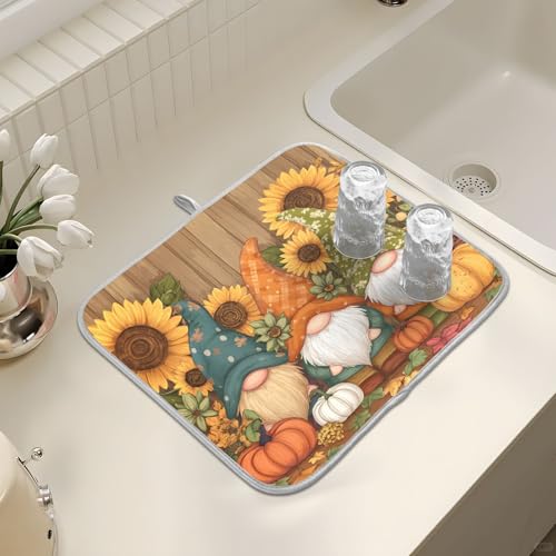 Abtropfmatten für Küchentheke, große Mikrofaser-Abtropfmatte, Zwerg, Sonnenblume, Herbst, 40 x 45 cm, saugfähige Kaffeemaschinen-Schutzmatte Abtropfmatten für Küchentheke, große Mikrofaser-Abtropfmatte, Zwerg, Sonnenblume, Herbst, 40 x 45 cm, saugfähige Kaffeemaschinen-Schutzmatte von alaza