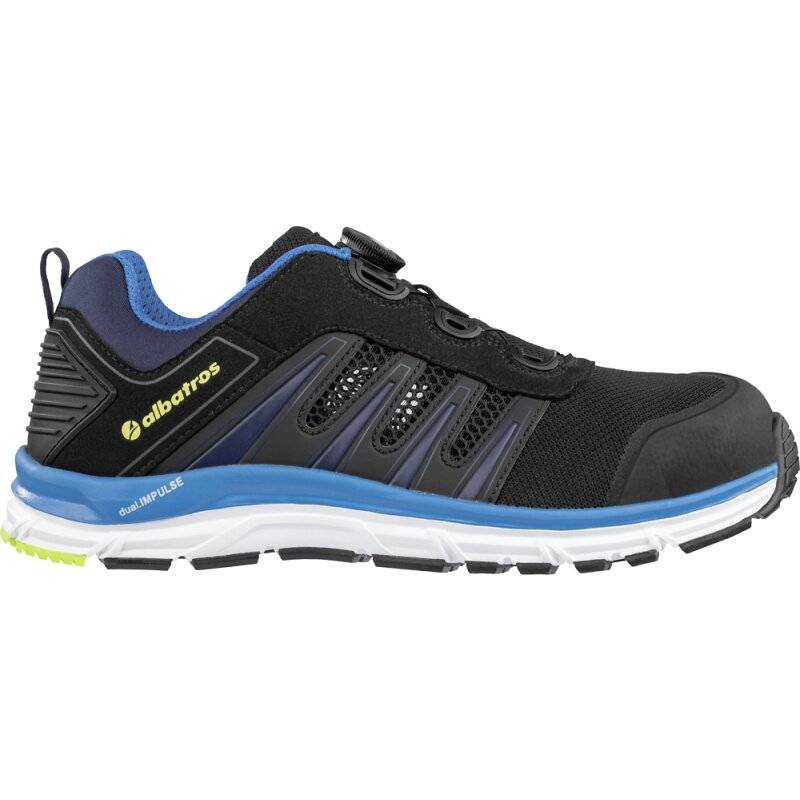 albatros sportlicher Sicherheitsschuh BREEZE IMPULSE QL LOW S1P ESD schwarz-blau Gr. 44 von albatros