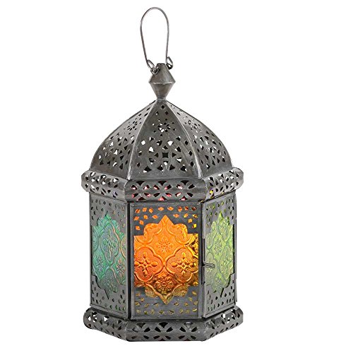 albena shop Faiza orientalisches Windlicht 25cm (1 Stück) Gartenlaternen für Kerzen, Dekorative Laternen für meinen Lieblingsplatz Garten, Gartenlaube, Balkon, Terrasse, Wintergarten, Pavillon, Gartenwindlicht hängend und stehend von albena shop