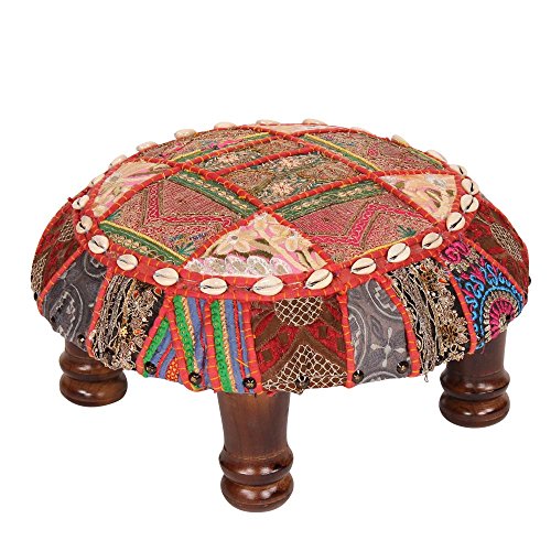 albena shop Bayida orientalischer Hocker ø 40cm / H 15cm bunt,Praktische Fußablage von albena shop