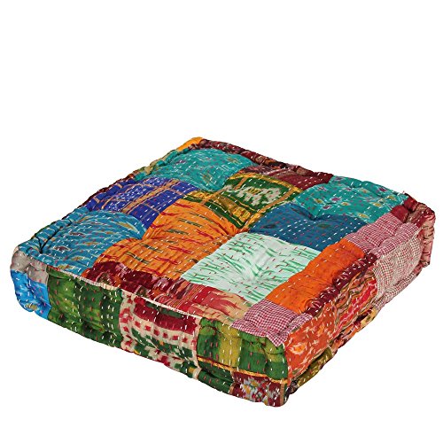 albena shop orientalisches Sitzkissen 45x45x10cm Kamila (Multicolor) Stuhlkissen Yogakissen Sitzkissen Zierkissen Deko Auflage von albena shop