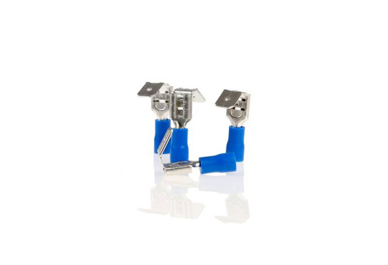 alca Kabelverbinder-Sortiment Flachsteckhülsen mit Abzweig blau 6,3mm 10St. 1,5-2,5mm² AWG 16-14, Set von alca