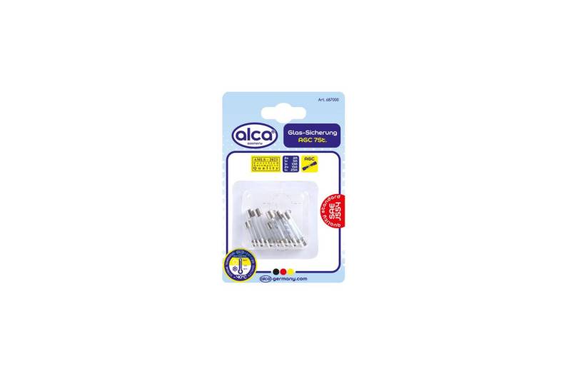 alca Kfz-Sicherungshalter Glas-Sicherungen Set 7St. Blister Feinsicherung gemischt Flink Auto, (Set, 7-St) von alca