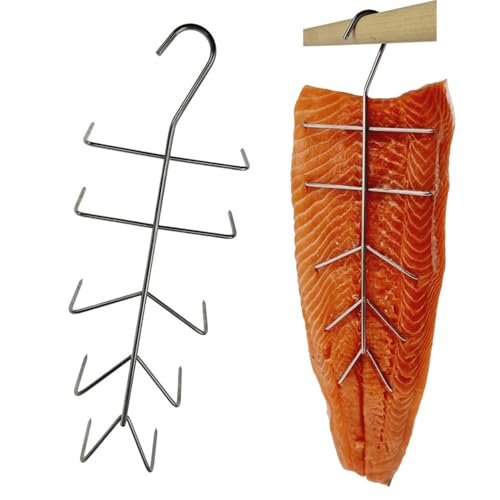 AlcoFermBrew Räucherhaken x 5 Stk Räucherfischhaken | Lachs, Forelle, Makrele | Fleischhaken | Metzgerhaken von AlcoFermBrew