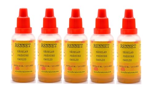 5 x Naturlab Flüssige 30ml – 1:18000 Käse Lab Kälberlab Käseherstellung Labextrakt von AlcoFermBrew