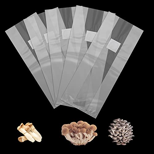 aleawol 50 Stück Dicker Pilzzucht Beutel 32 x 50 cm, Pilz Pflanzbeutel Optimal für Substrat, Mushroom Spawn Grow Bag mit 0,2 Mikrometer Filter, Tolles Geschenk für Pilz Gemüse Liebhaber von aleawol