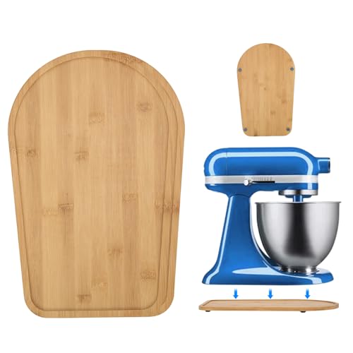 aleawol Bambus Gleitbrett Kompatibel mit Kitchen Aid Küchenmaschine 4.5-5 Qt (4,3L - 4,8L), Verschiebbare Unterlage Gleitbrett Passend für Küchenmaschine Zubehör 5K45SS 5KSM175PS 5KSM125 von aleawol