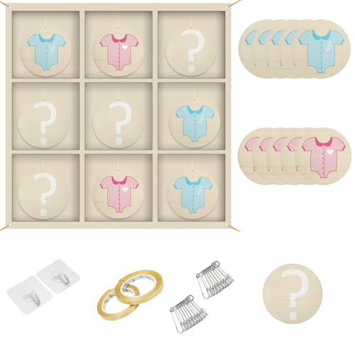 aleawol Gender Reveal Brettspiel-Dekorationsset, Abstimmungsparty X und O Game Boy Girl Schild Babyparty Geschlecht Enthüllung Dekorationsset Party Dekorationen Hintergrund von aleawol