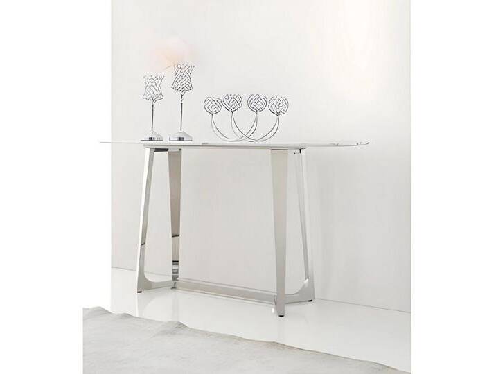 alesvelt Ablagetisch Bari mit weißer Tischplatte in Marmoroptik 150cm (1-Tisch), 150x45x80cm, silberfarben, silber von alesvelt