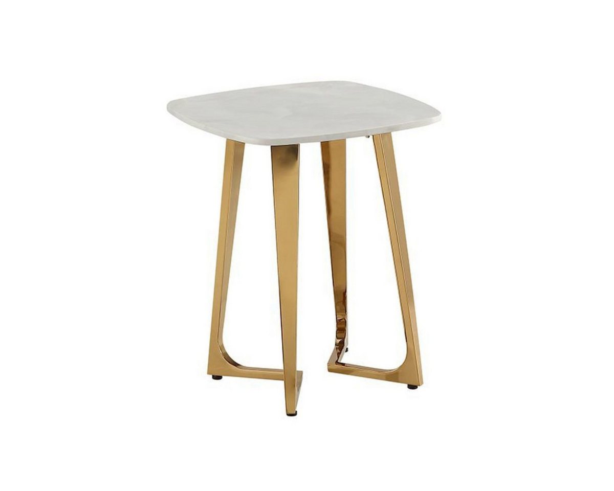 alesvelt Beistelltisch BARI 2-tlg. Marmoroptik Gold 50x50x55 cm (2er Set), Marmorptik von alesvelt