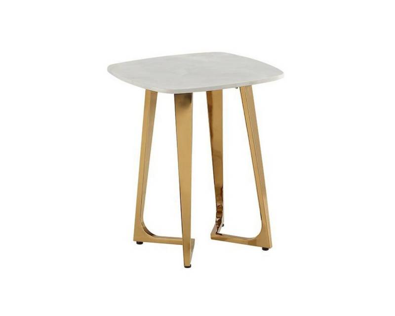 alesvelt Beistelltisch BARI 2-tlg. Marmoroptik Gold 50x50x55 cm (2er Set), Marmorptik von alesvelt