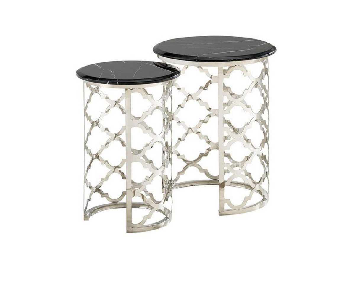 alesvelt Beistelltisch FORLI 2-teilig Ø50X55CM (2er Set), Marmoroptik von alesvelt