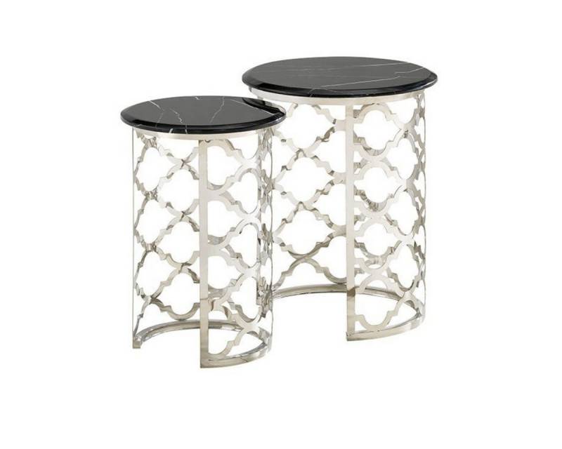alesvelt Beistelltisch FORLI 2-teilig Ø50X55CM (2er Set), Marmoroptik von alesvelt