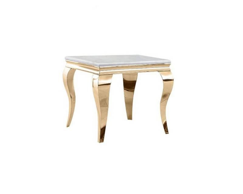 alesvelt Beistelltisch MILANO 2 -teilig Marmoroptik Gold 60x60x55 cm (2er Set), Marmor von alesvelt