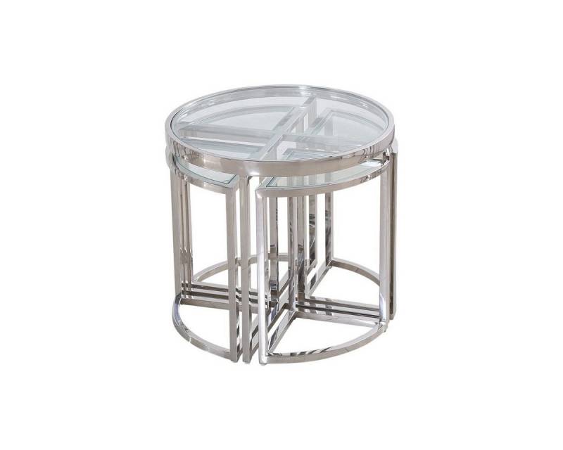 alesvelt Beistelltisch VERONA Beistelltisch Ø60x55 cm Transparent 5-teilig (5er Set), Platzsparend von alesvelt
