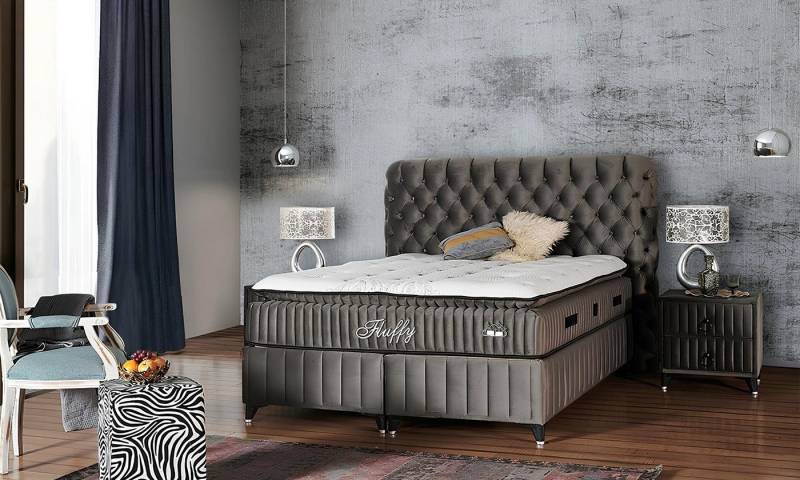 alesvelt Boxspringbett Fluffy (mit zwei Bettkästen, Matratze + Topper) Kopfteil, Doppelbett von alesvelt
