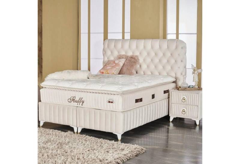 alesvelt Boxspringbett Fluffy (mit zwei Bettkästen, Matratze + Topper) Kopfteil, Doppelbett von alesvelt