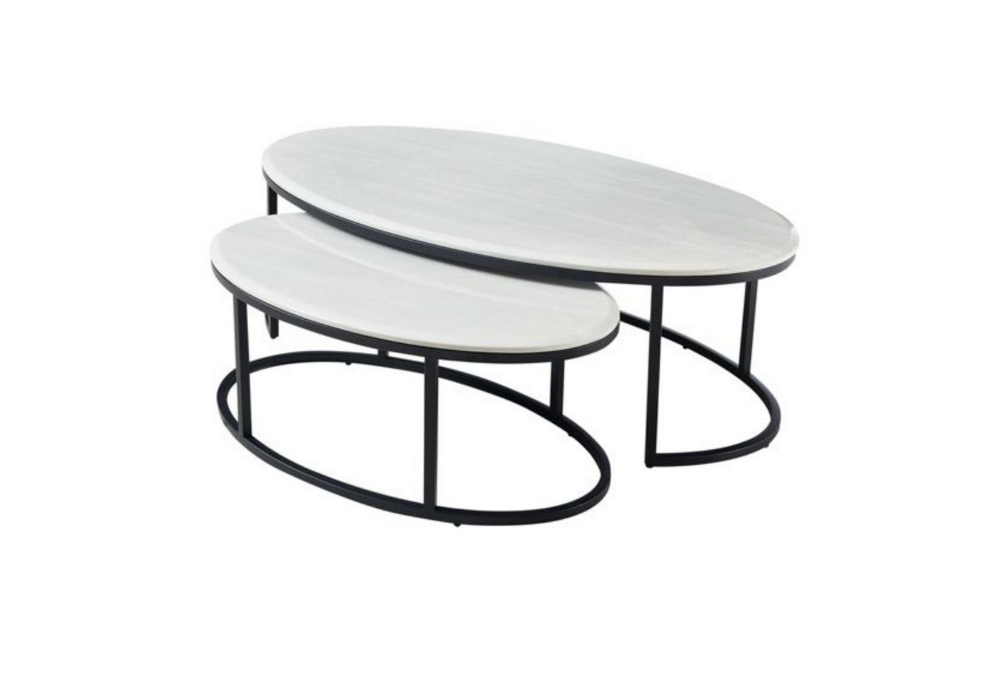 alesvelt Couchtisch Couchtisch 2er Set oval in Marmor-Optik– 130 x 70 x 42 cm alesvelt Couchtisch Couchtisch 2er Set oval in Marmor-Optik– 130 x 70 x 42 cm von alesvelt
