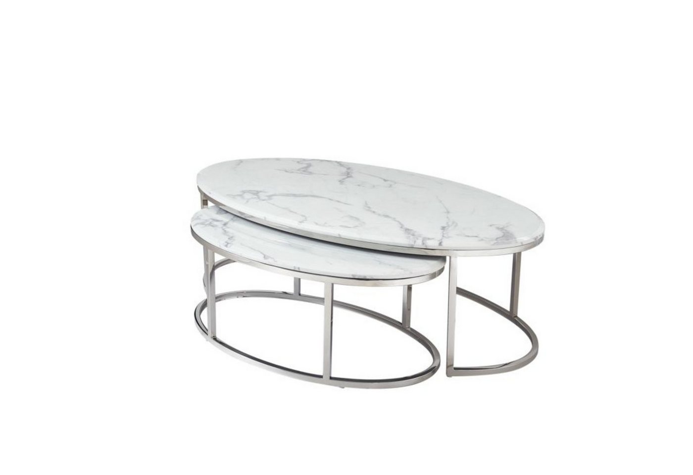 alesvelt Couchtisch Couchtisch 2er Set oval in Marmor-Optik– 130 x 70 x 42 cm alesvelt Couchtisch Couchtisch 2er Set oval in Marmor-Optik– 130 x 70 x 42 cm von alesvelt