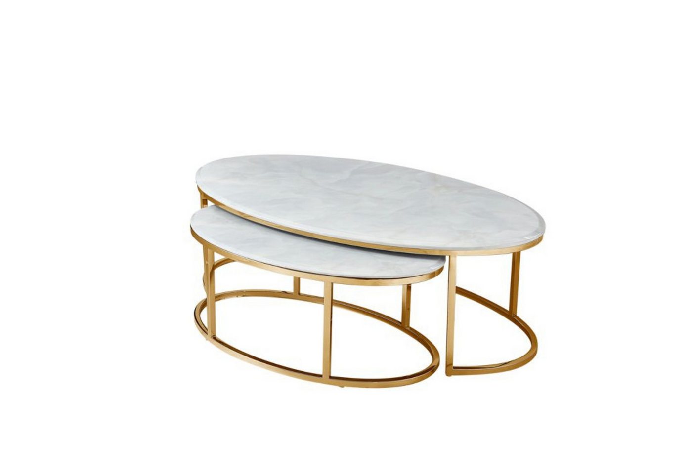 alesvelt Couchtisch Couchtisch 2er Set oval in Marmor-Optik– 130 x 70 x 42 cm alesvelt Couchtisch Couchtisch 2er Set oval in Marmor-Optik– 130 x 70 x 42 cm von alesvelt