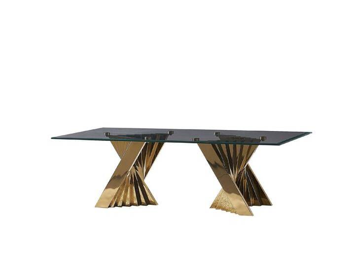 alesvelt Couchtisch Couchtisch Kaffeetisch mit gehärteter Glasplatte 130x70cm, Robuste Konstruktion, leicht zu reinigen, pflegeleichte Materialien von alesvelt