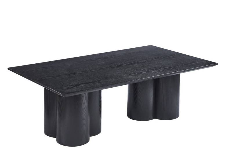 alesvelt Couchtisch Enna in schwarzer MDF Holz Optik 140x80cm Säulenstil (1-Tisch), 140x80x45cm, MDF von alesvelt