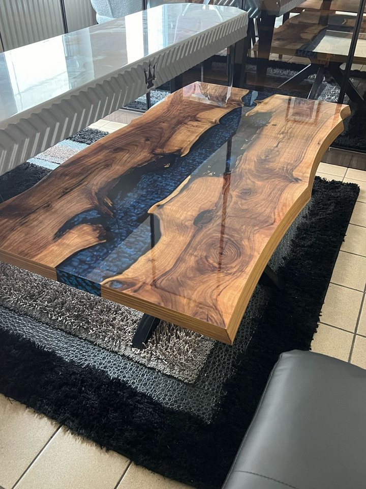 alesvelt Couchtisch Kaffeetisch aus edlen Epoxid Kunstharz Design (1-Tisch), 130x70x45cm 100x100x45cm von alesvelt