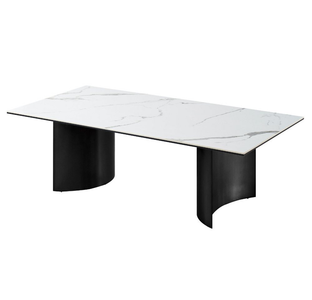 alesvelt Couchtisch Verona edles Marmor Design weiß mit speziell gefertigten Tischbeinen (1-Tisch), 127x66x45 cm von alesvelt