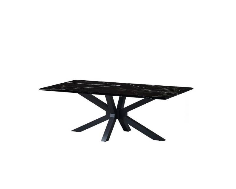 alesvelt Couchtisch mit echter Marmorplatte 130 cm Weiß / Schwarz (1- Tisch), 130 cm von alesvelt