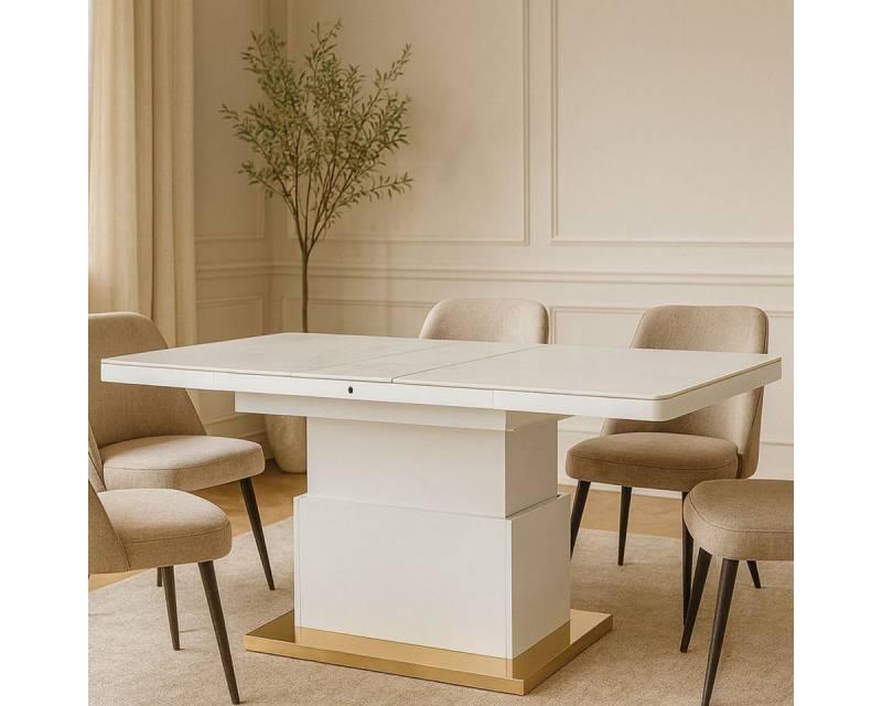 alesvelt Couchtisch und Esstisch Fermo höhenverstellbar/ausziehbar aus Keramik/Glas (1 Tisch), 130 cm von alesvelt